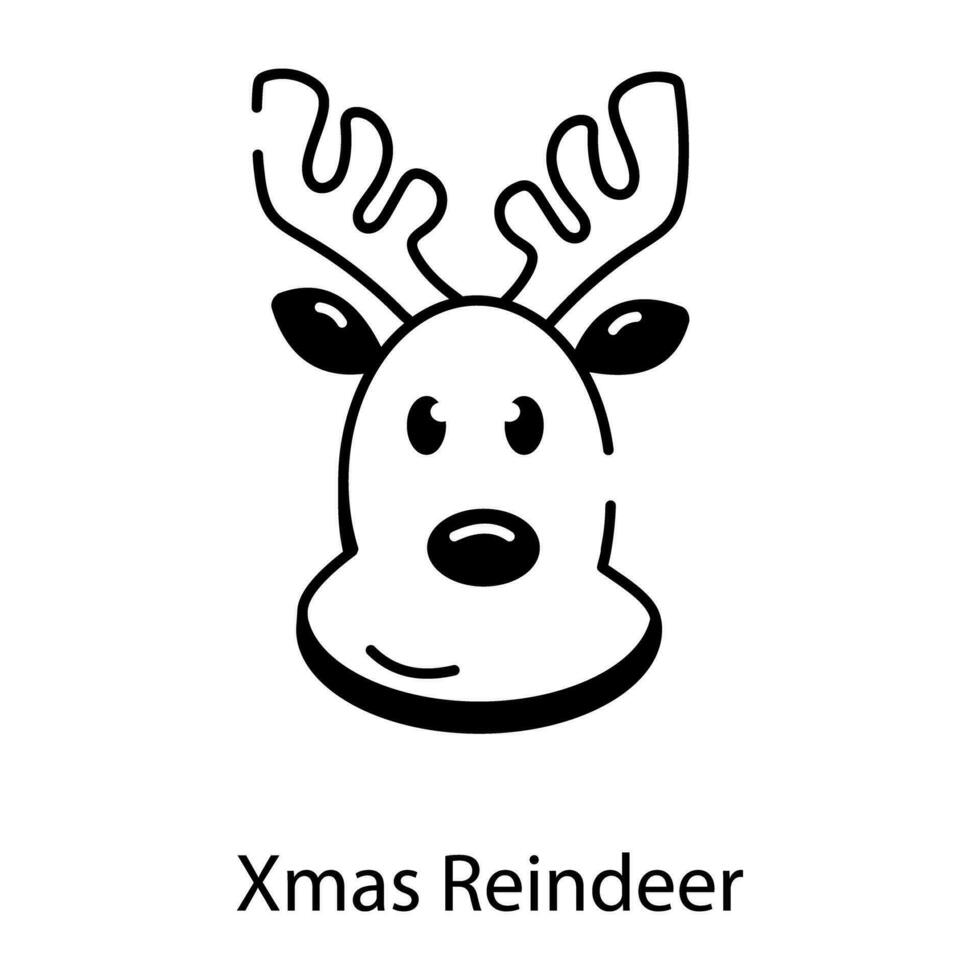 Animated outline icon of a christmas snowman vector