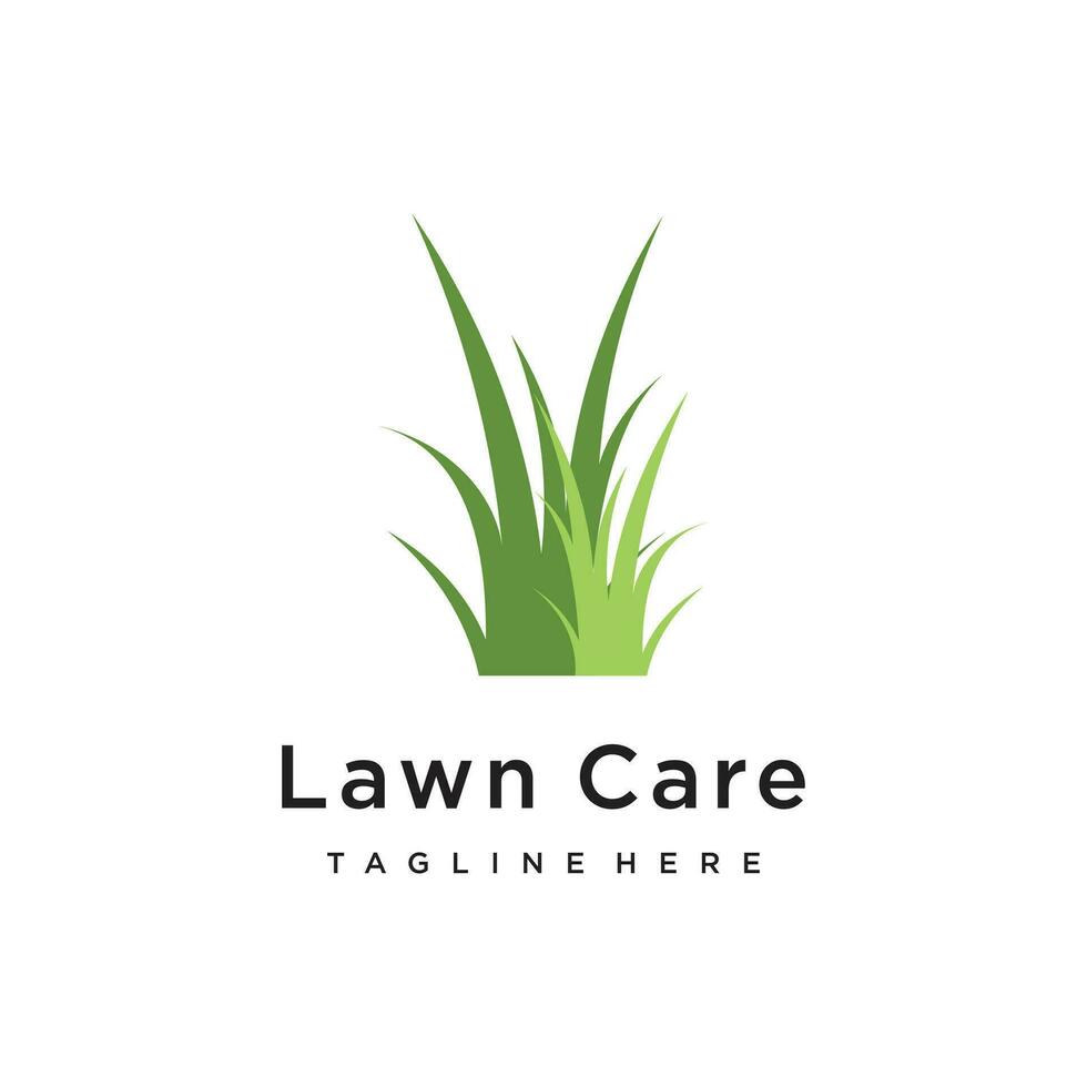 Lawn care logo design template vector illustration with creative idea