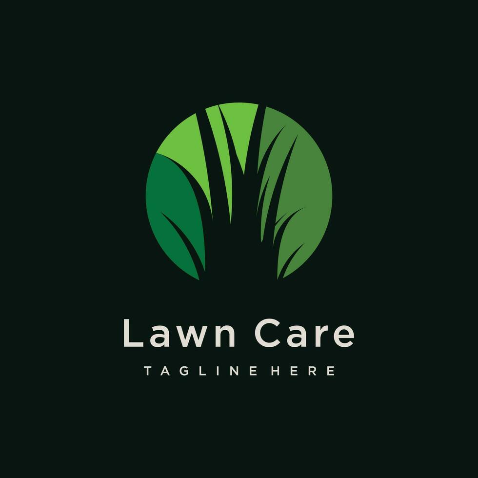 Lawn care logo design template vector illustration with creative idea