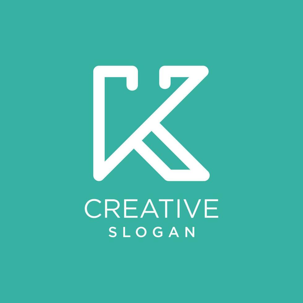 Letter K logo vector with modern concept creative and simple idea