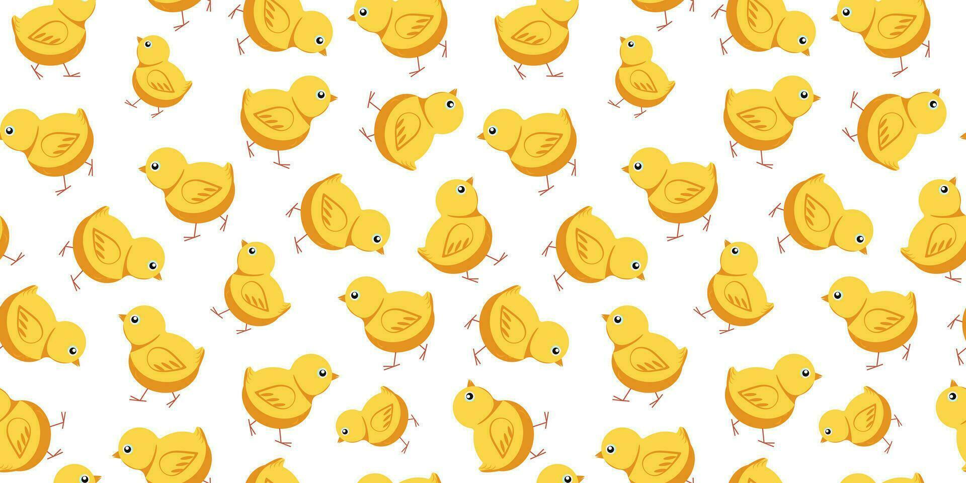 Pattern seamless. Chicken, bird. Domestic bird. Pet. Easter background, packaging, wallpaper. Vector flat illustration.