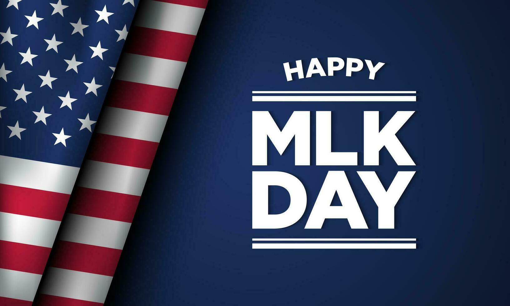 MLK Day Background Design with American Flag. vector