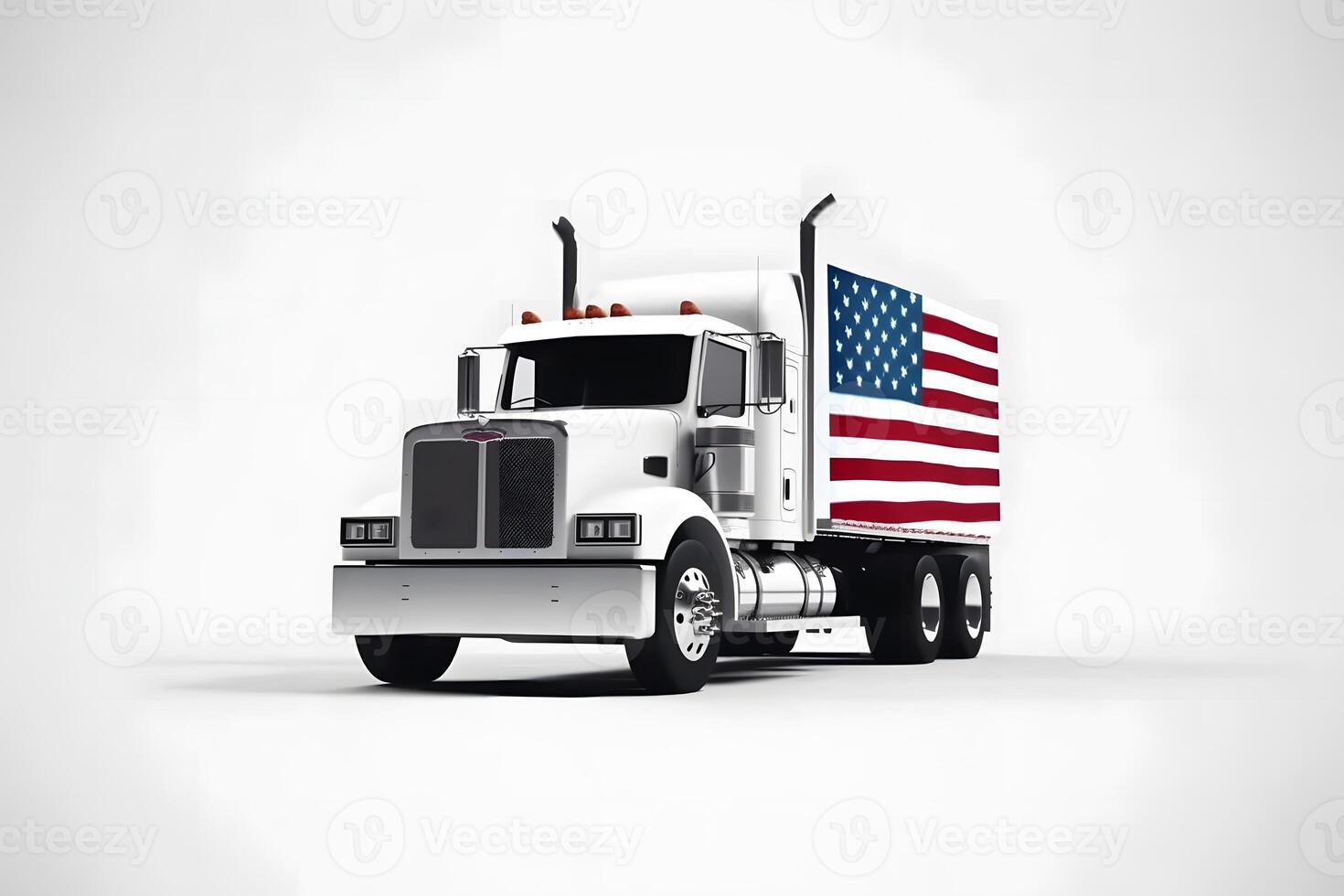 AI generated Truck, transport, American flag. Neural network AI generated photo