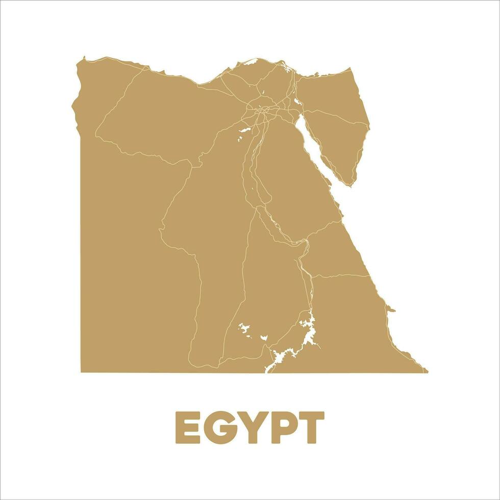 Detailed Egypt Map Design vector