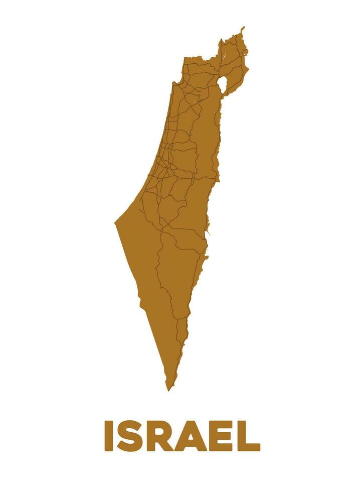 Detailed Israel Map Design vector
