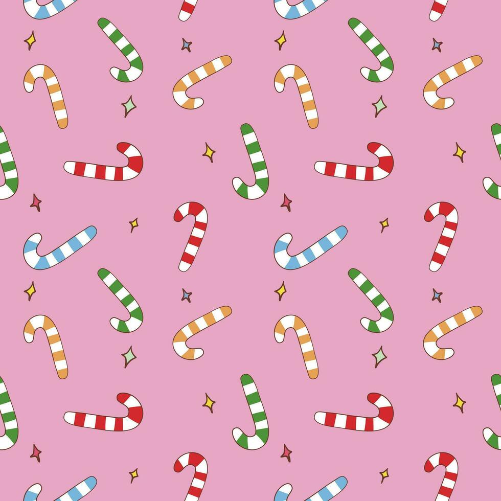 Christmas Candy Cane Seamless Pattern. wrapping paper vector