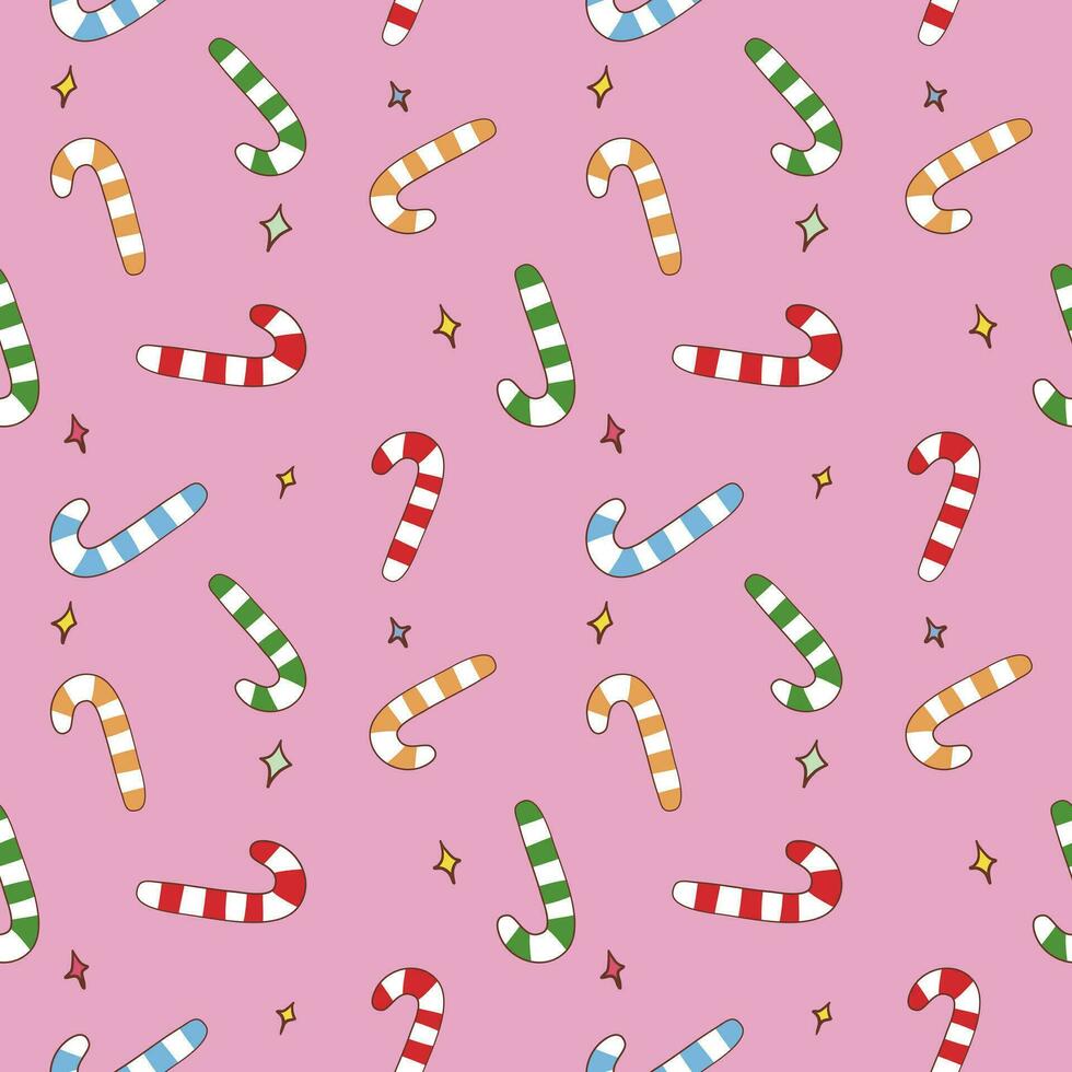 Christmas Candy Cane Seamless Pattern. wrapping paper vector