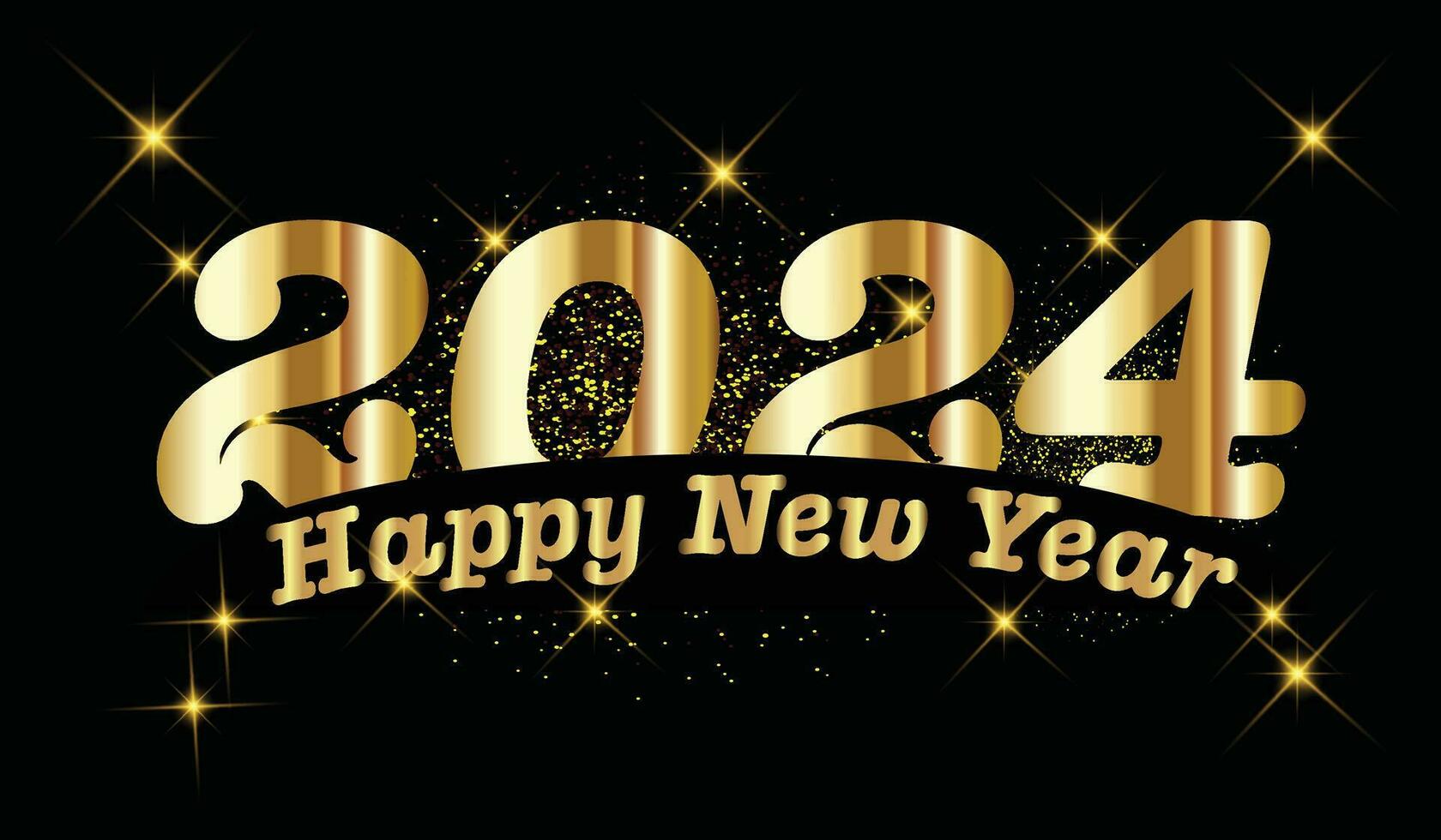 Happy New Year 2024 luxurious design. creative New Year  black and golden Template for personal or corporate use. easily editable vector