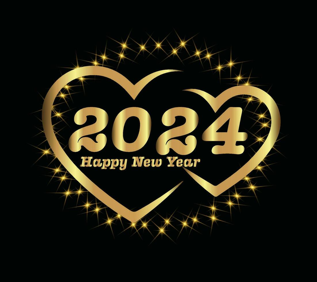 Happy New Year 2024 luxurious design. creative New Year  black and golden Template for personal or corporate use. easily editable vector