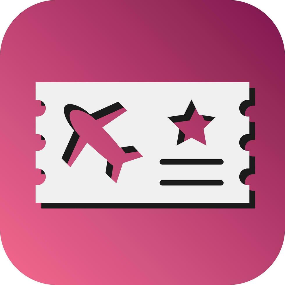 Airline Ticket  Vector Glyph Gradient Background Icon For Personal And Commercial Use.