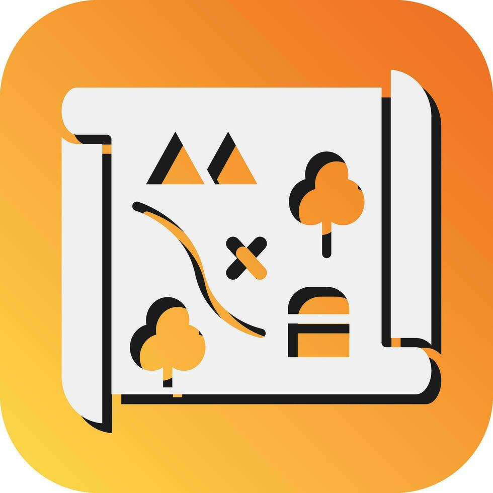 Map  Vector Glyph Gradient Background Icon For Personal And Commercial Use.