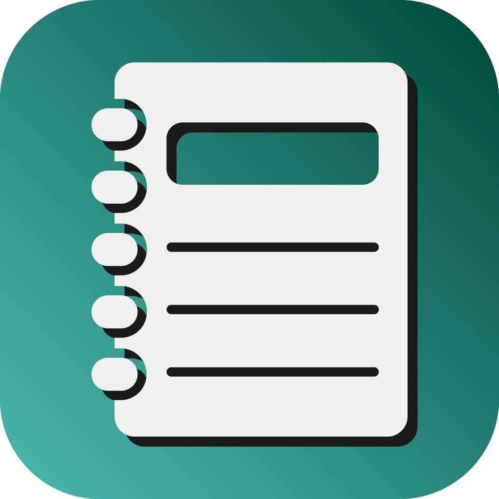 Diary  Vector Glyph Gradient Background Icon For Personal And Commercial Use.