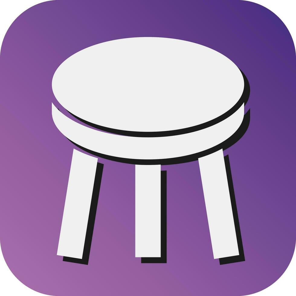 Stool  Vector Glyph Gradient Background Icon For Personal And Commercial Use.