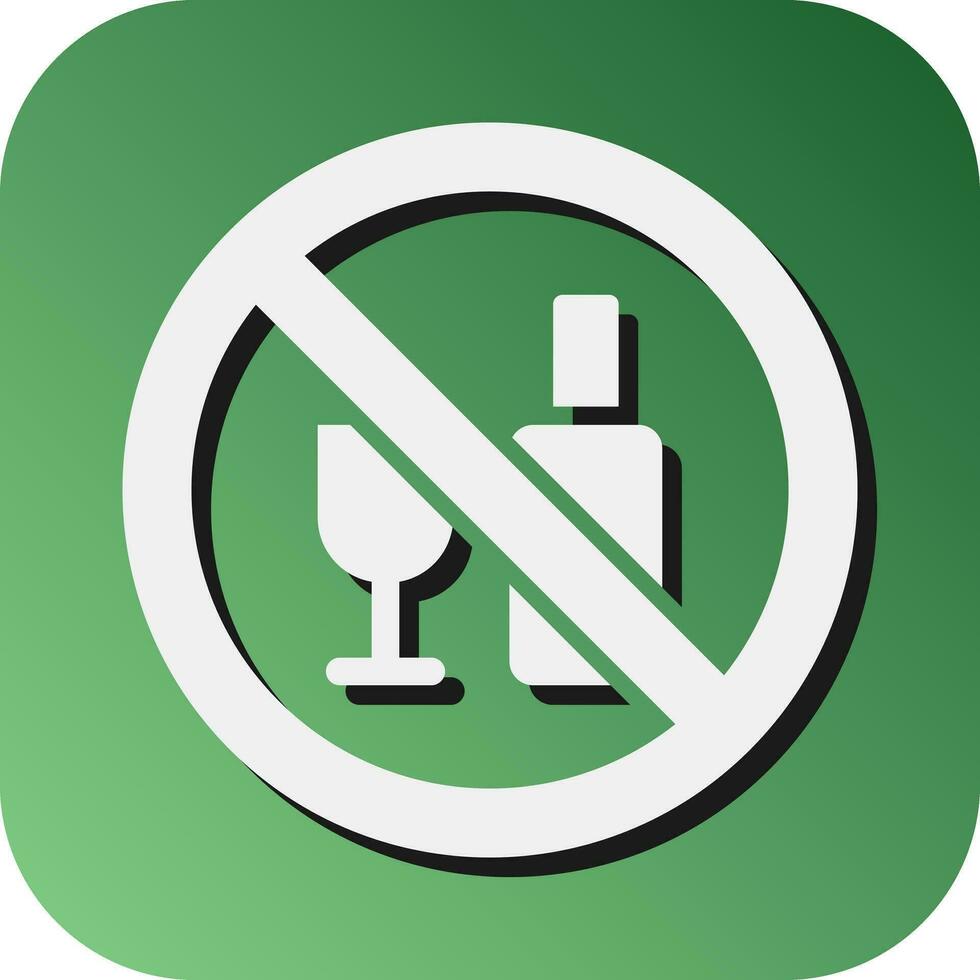 No Alcohol Vector Glyph Gradient Background Icon For Personal And Commercial Use.
