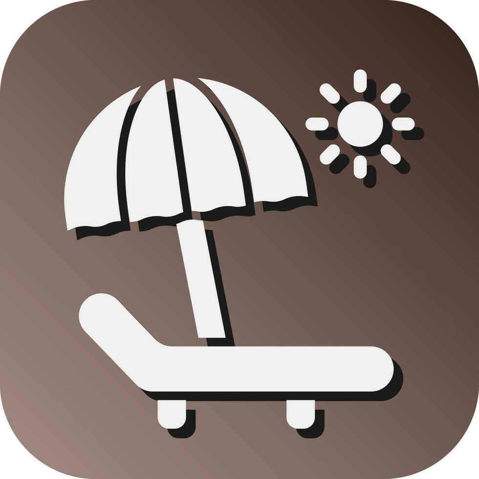 Sunbed Vector Glyph Gradient Background Icon For Personal And Commercial Use.