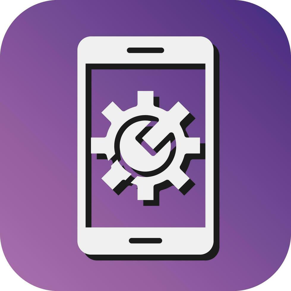Technical Support Vector Glyph Gradient Background Icon For Personal And Commercial Use.