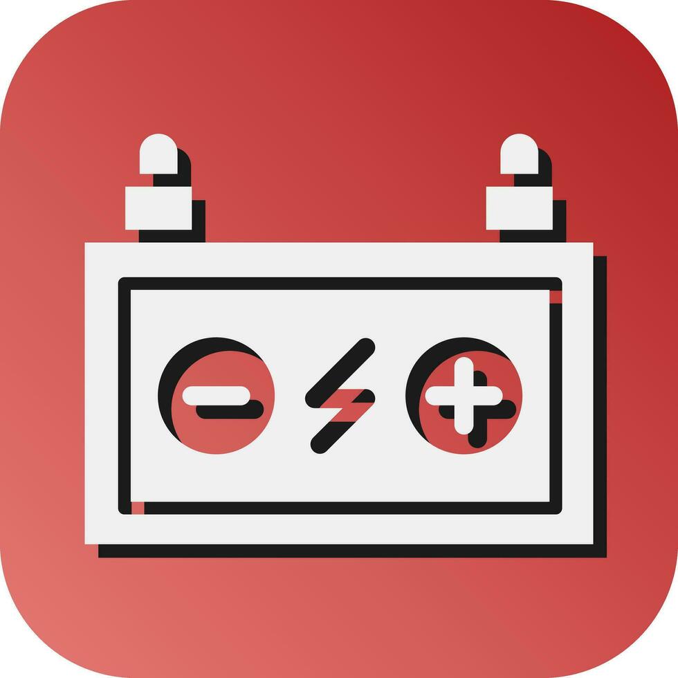 Car Battery Vector Glyph Gradient Background Icon For Personal And Commercial Use.