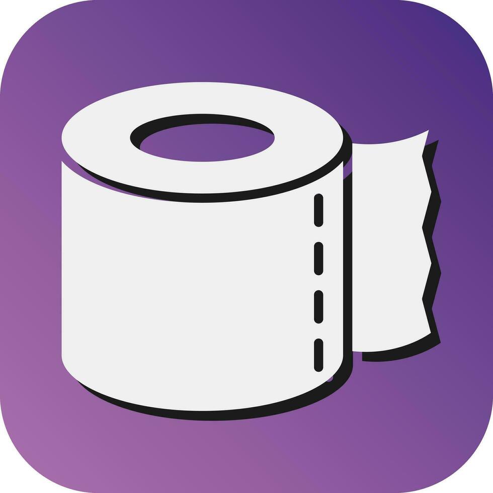 Tissue Roll Vector Glyph Gradient Background Icon For Personal And Commercial Use.