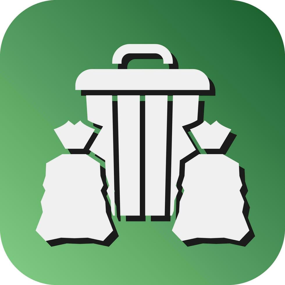 Garbage Vector Glyph Gradient Background Icon For Personal And Commercial Use.