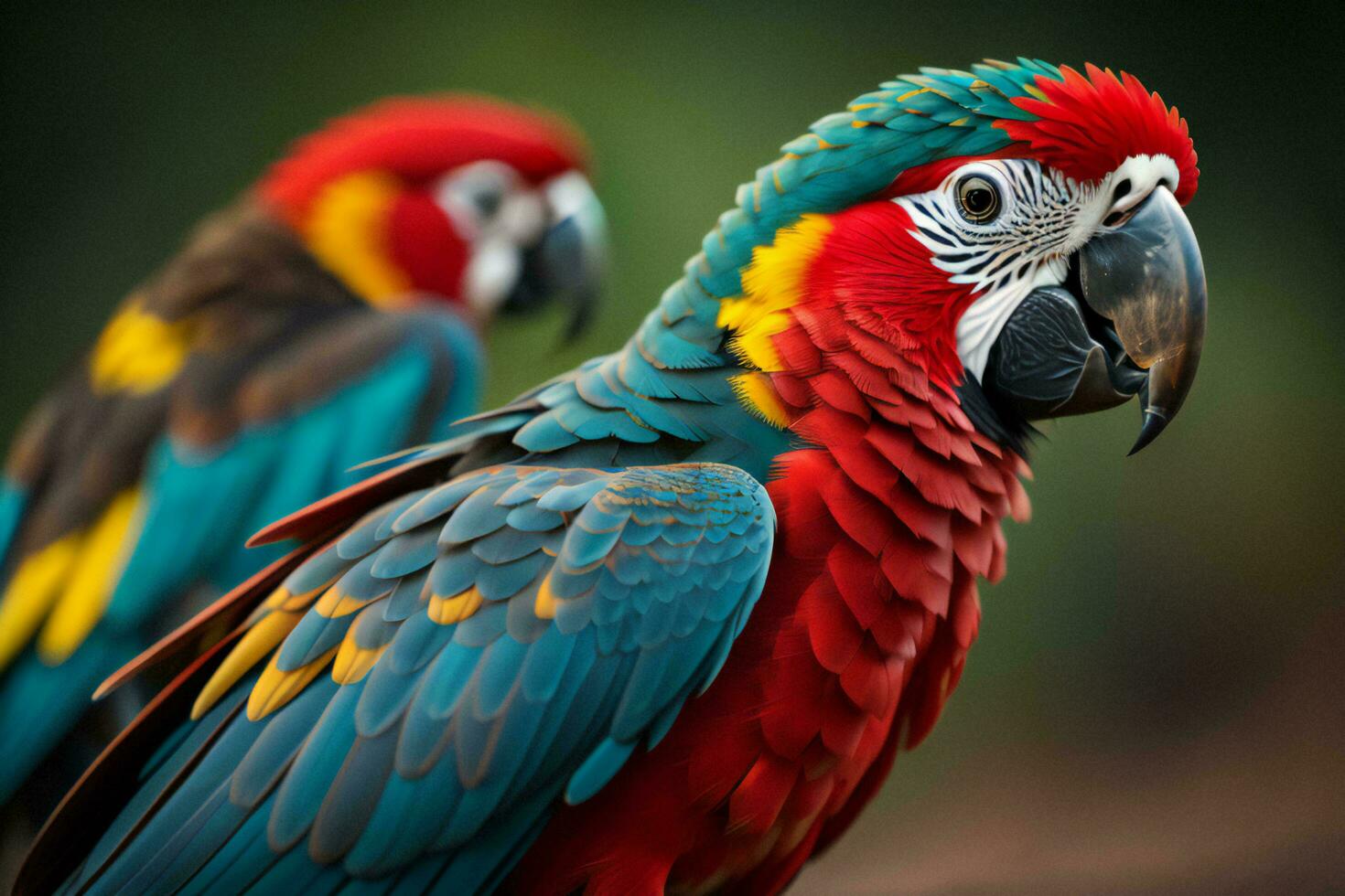 AI generated Beautiful Scarlet Macaw Ara ararauna bird. generative ai photo