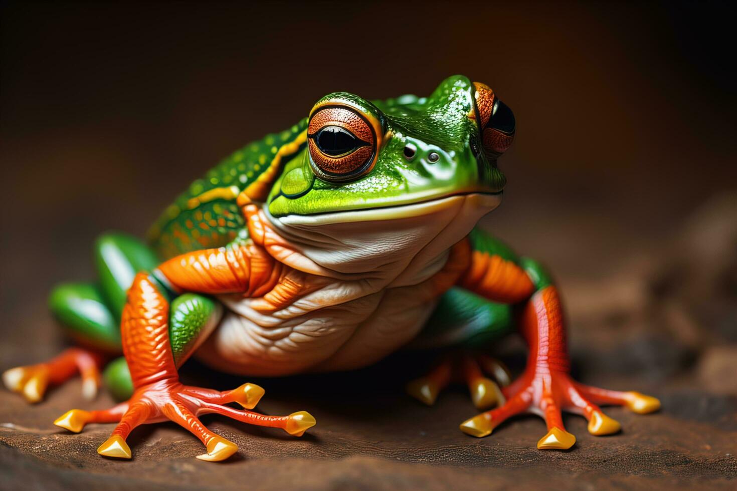 AI generated European tree frog, Hyla arborea isolated on solid colour background. ai generative photo