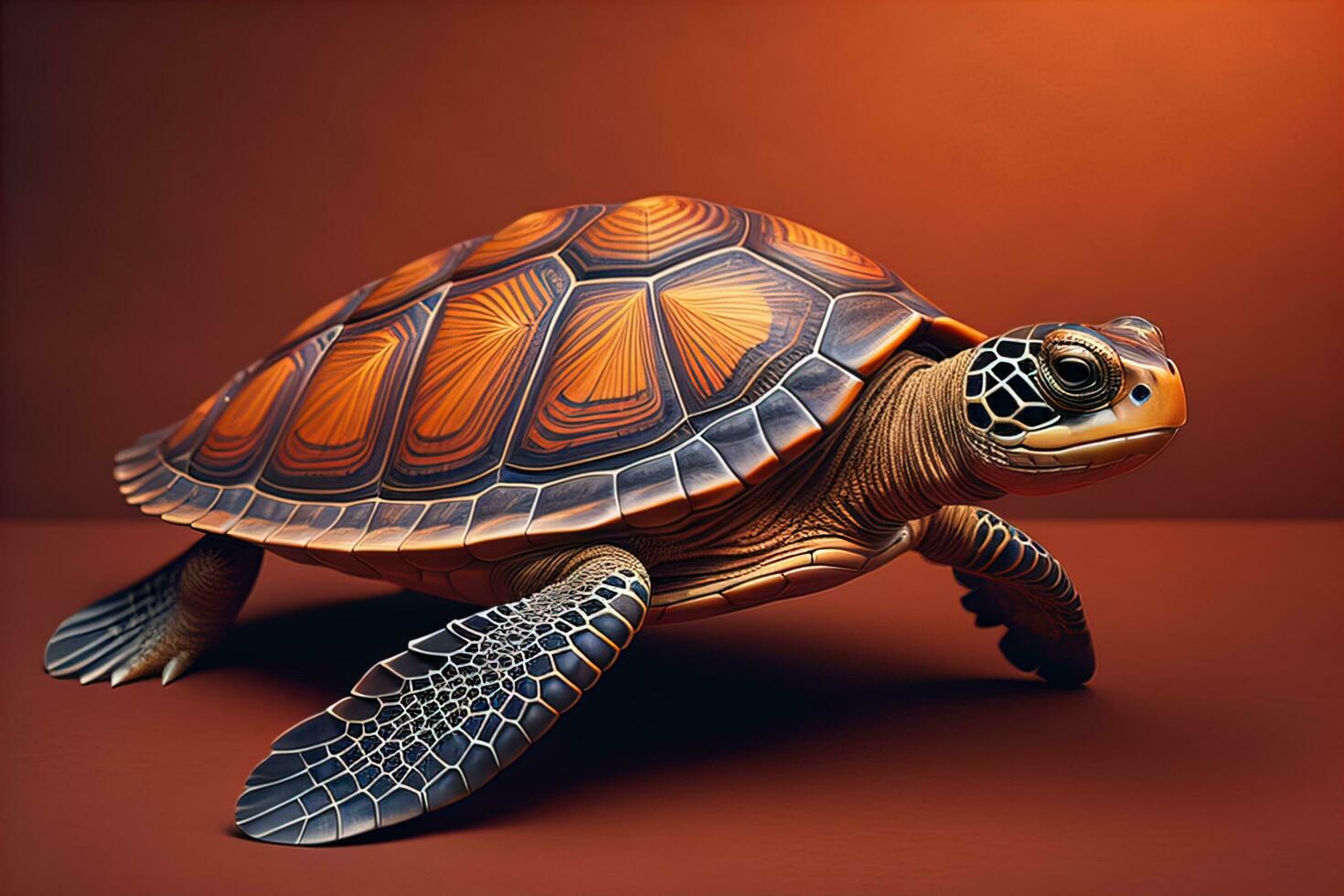 AI generated a sea turtle isolated on solid color background. ai generative photo