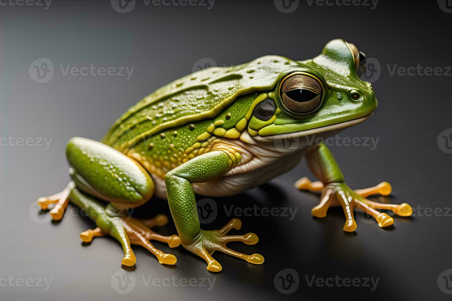 AI generated European tree frog, Hyla arborea isolated on solid colour background. ai generative photo