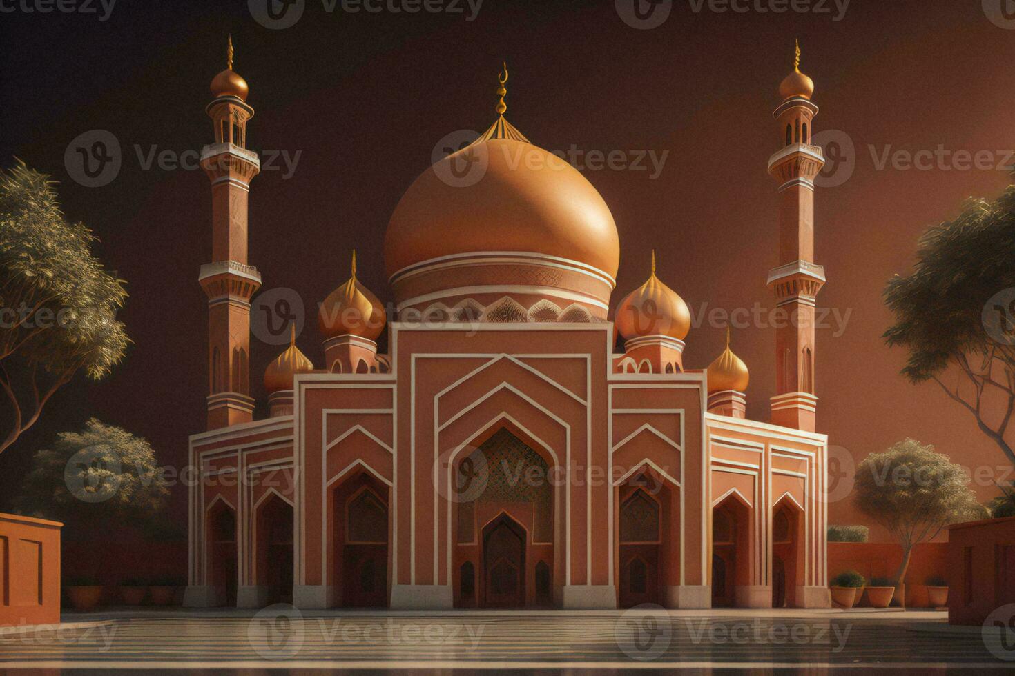 AI generated Taj Mahal, Agra, India. generative ai photo
