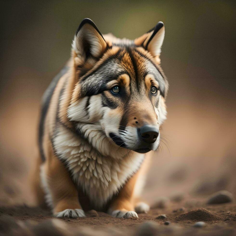 ai generado retrato de Alaska malamute perro en el bosque. generativo ai foto