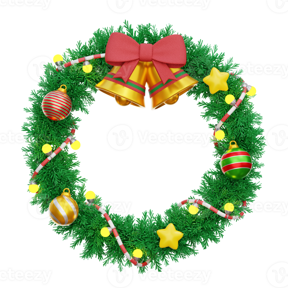 Christmas Wreath 3D Icon Illustrations png