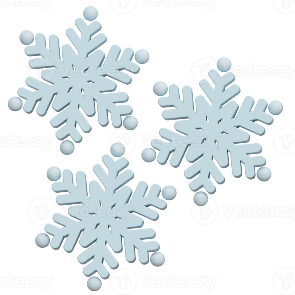Snowflakes 3D Icon Illustrations 35706348 PNG