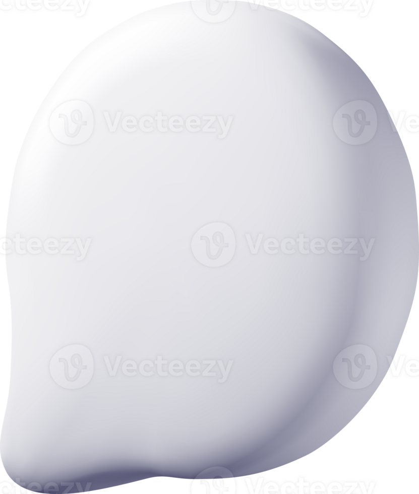 3D White Blank Speech Bubble png