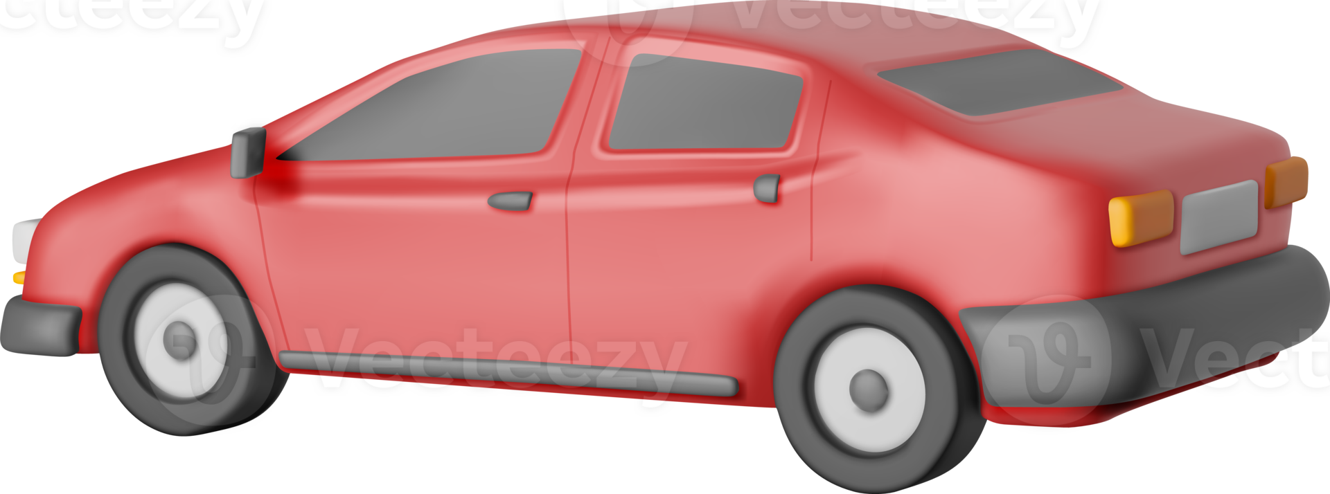 3D Red Car Vintage Model png