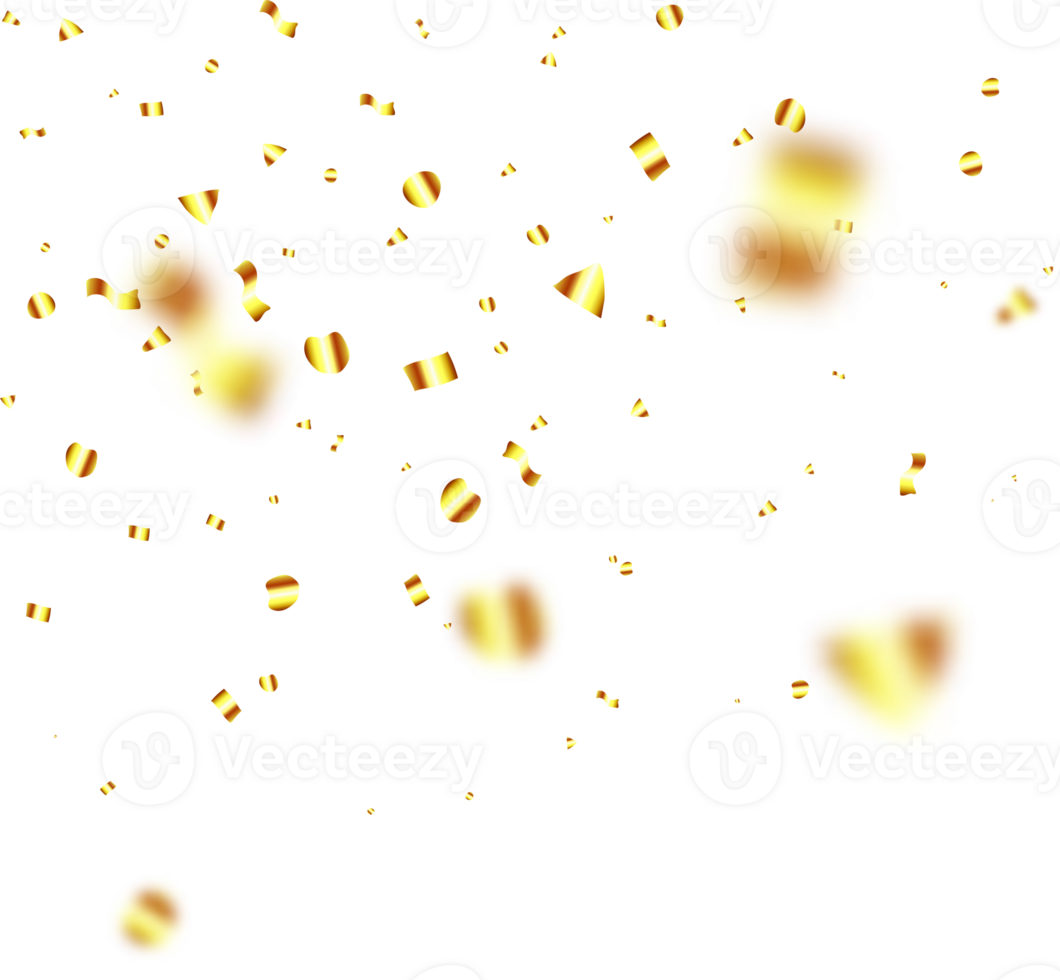 3D Party Gold Confetti png