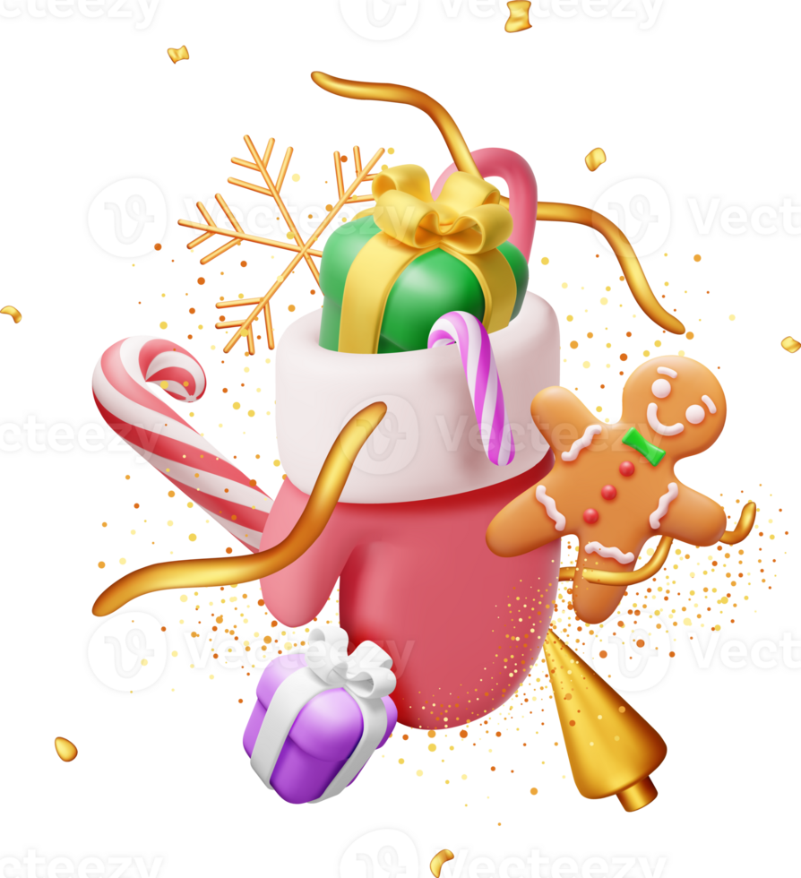 3D Christmas Glove png