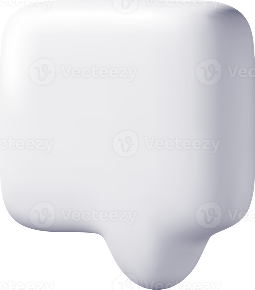 3D White Blank Speech Bubble png