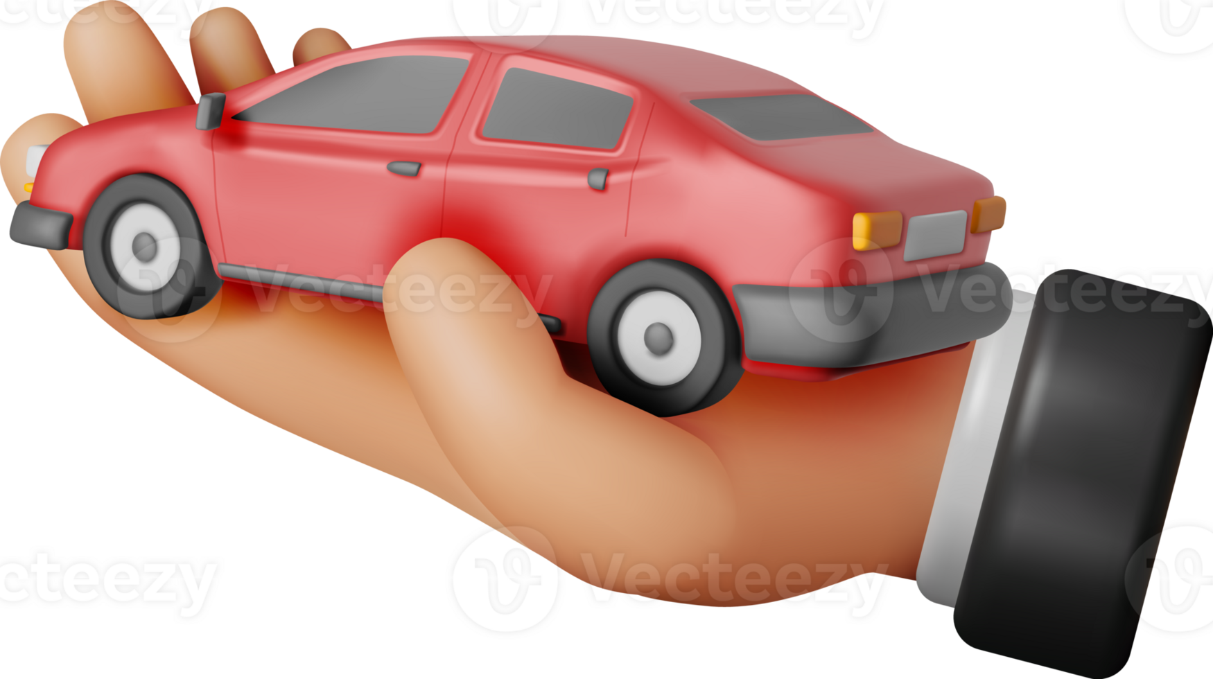 3D Car Vintage Model in Hand png