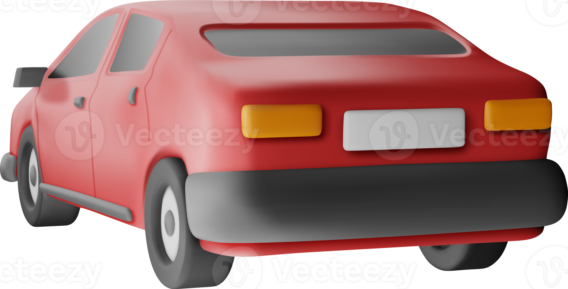3D Red Car Vintage Model png