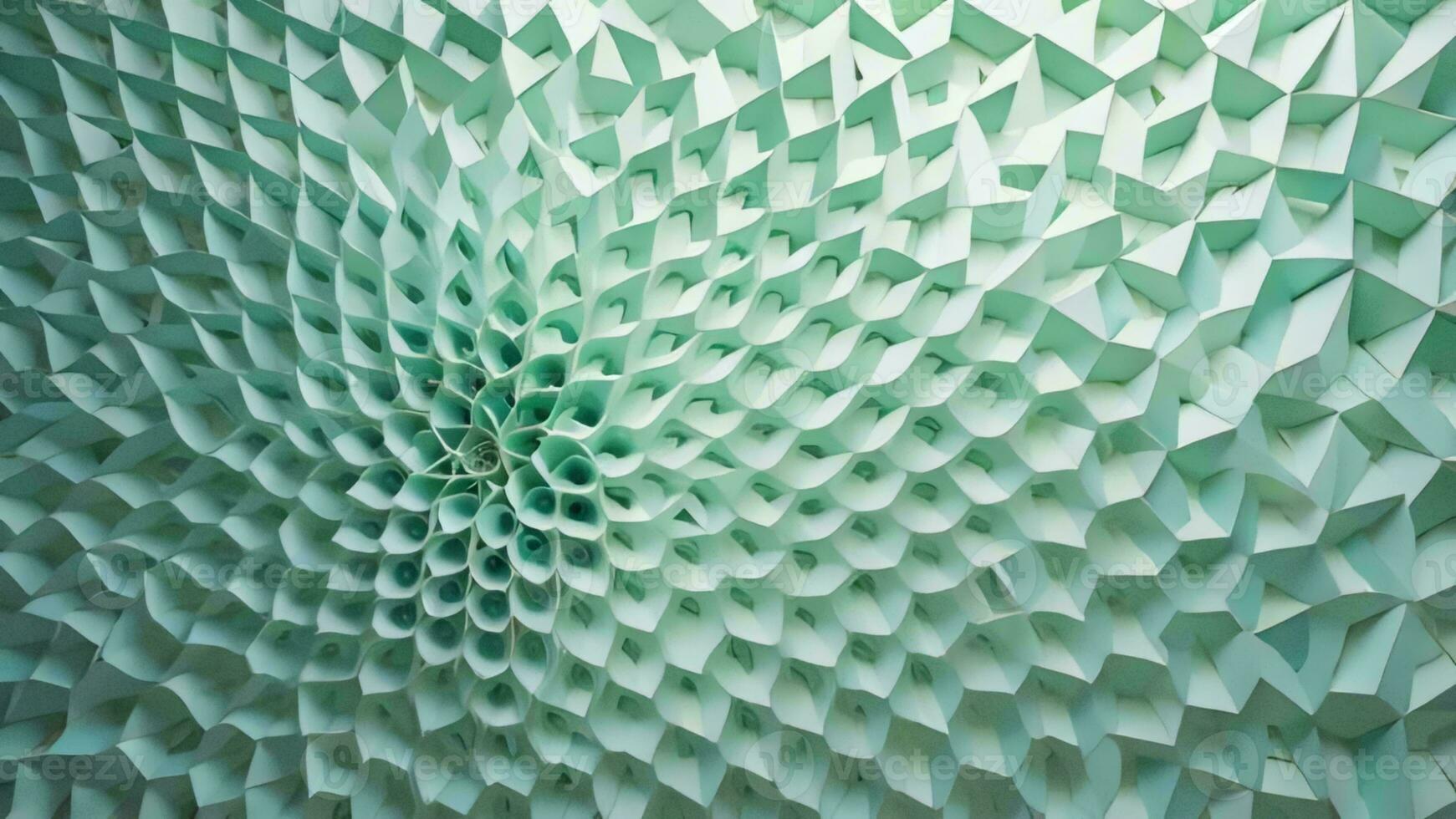 AI generated abstract geometric background with green and blue triangular shapes. generative ai photo
