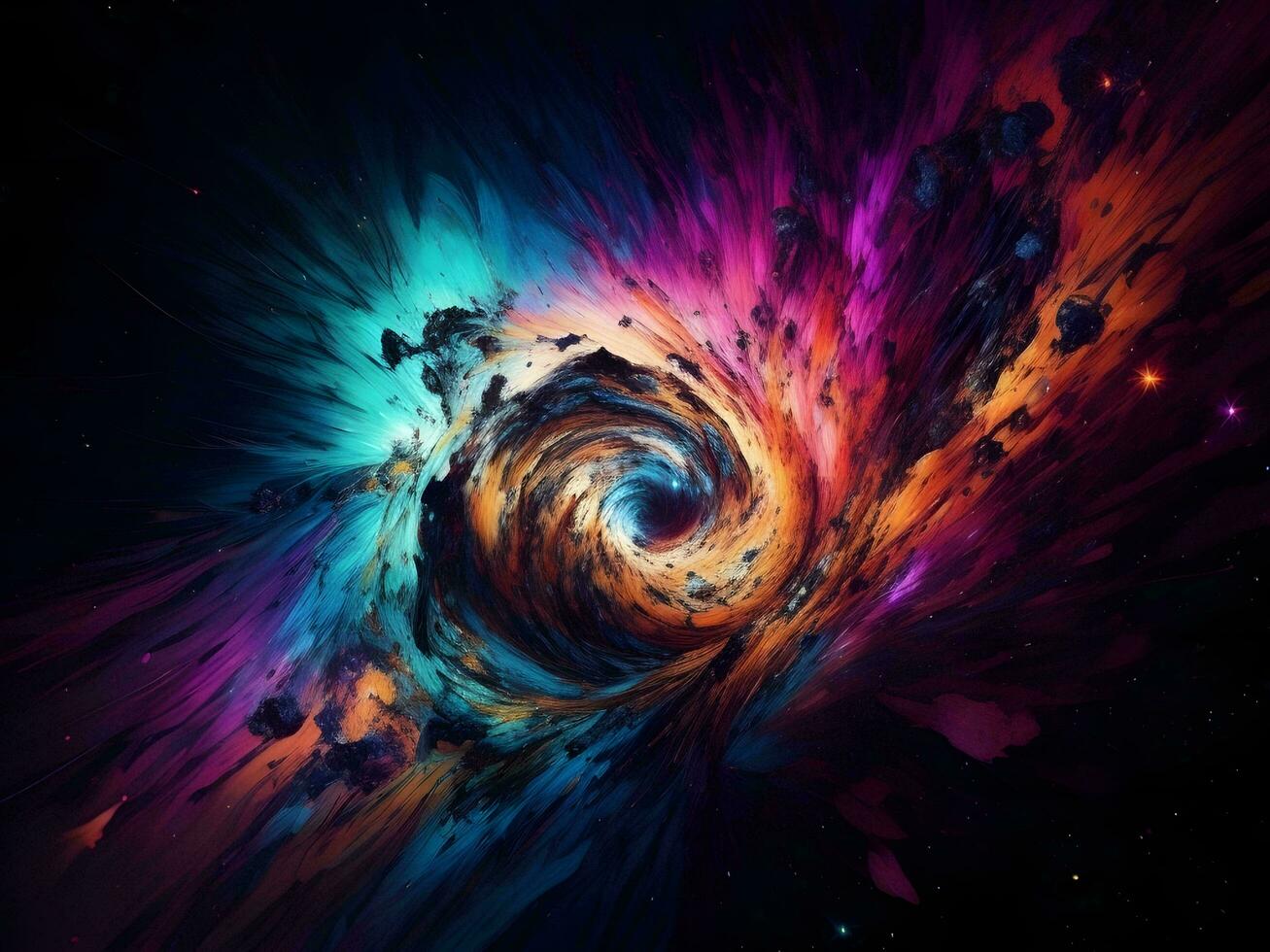 AI generated Abstract space background with stars and nebula. Fractal art. generative ai photo