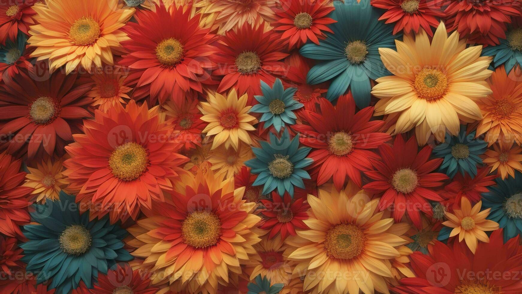 AI generated Colorful gerbera daisy flowers background. generative ai photo