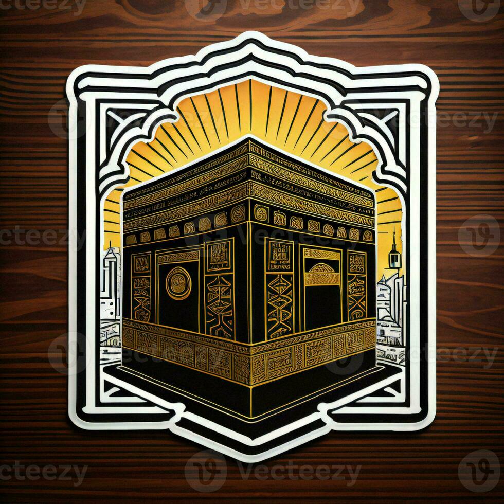 AI generated Islamic holy place of Kaaba. generative ai photo