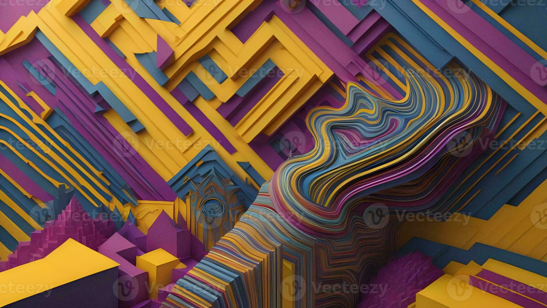 AI generated Abstract chaotic colorful shapes. Futuristic background design. generative ai photo