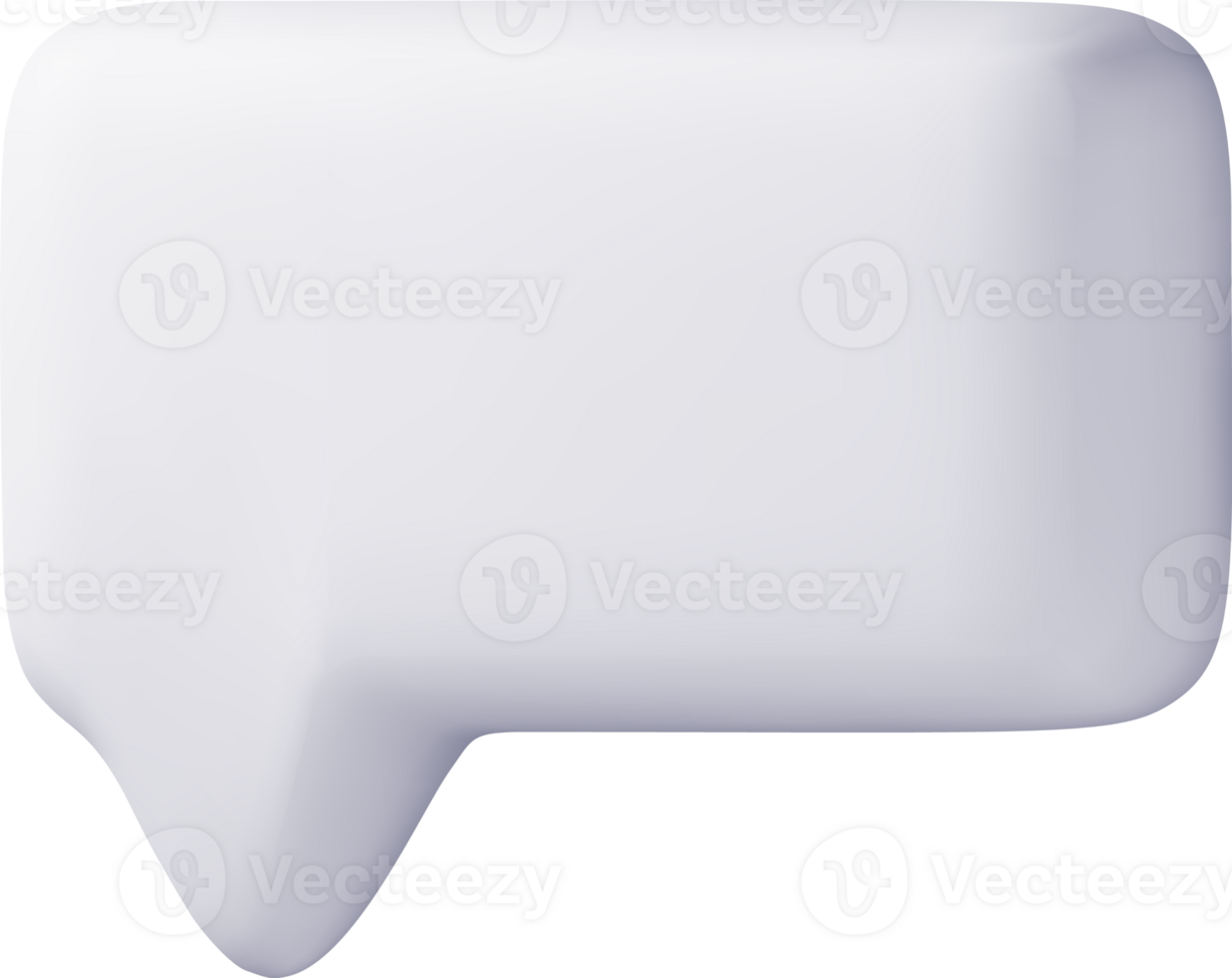 3D White Blank Speech Bubble png
