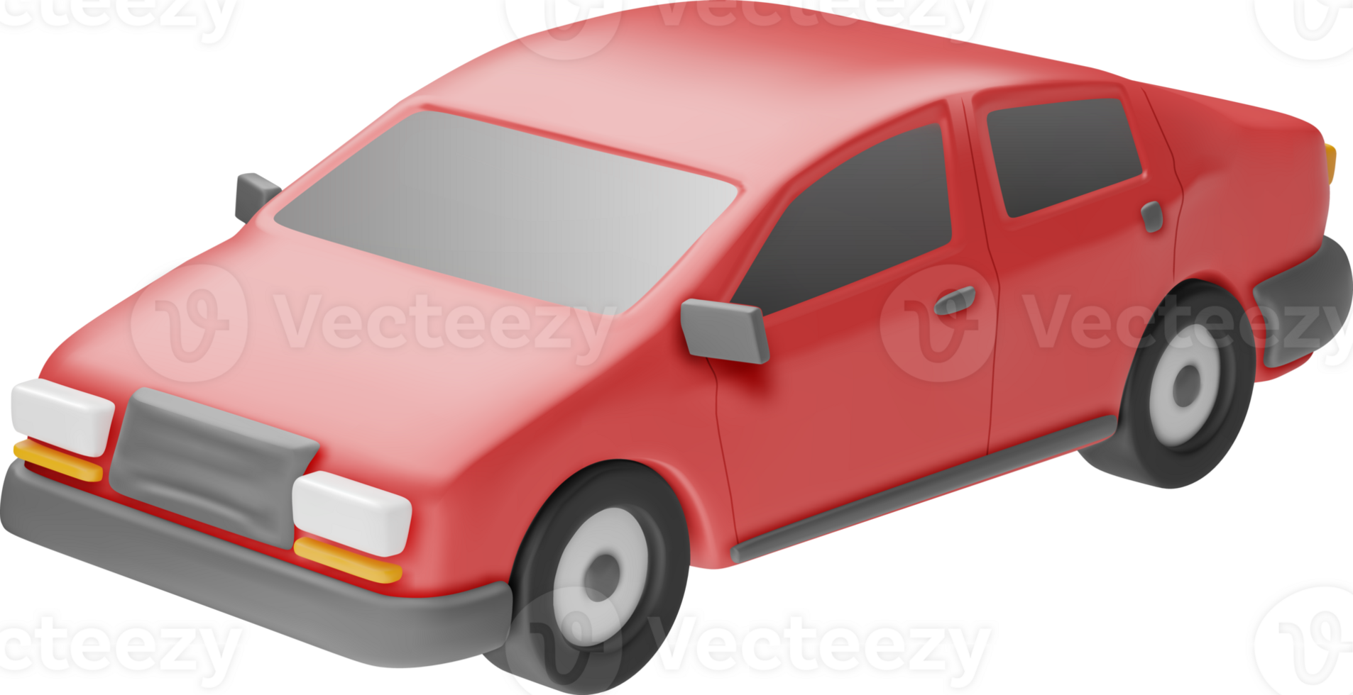 3D Red Car Vintage Model png