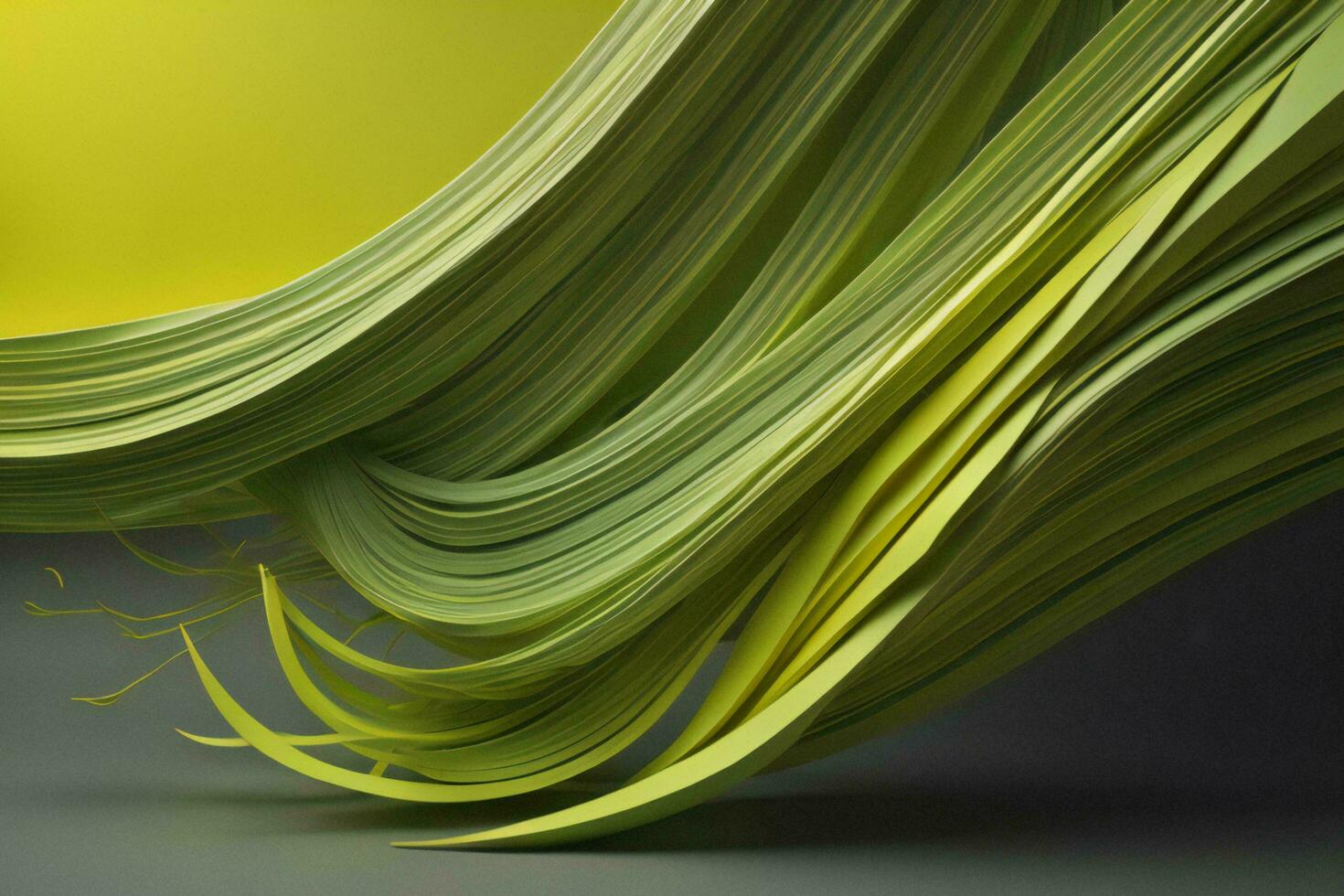 AI generated Abstract green wave on gray background. generative ai photo