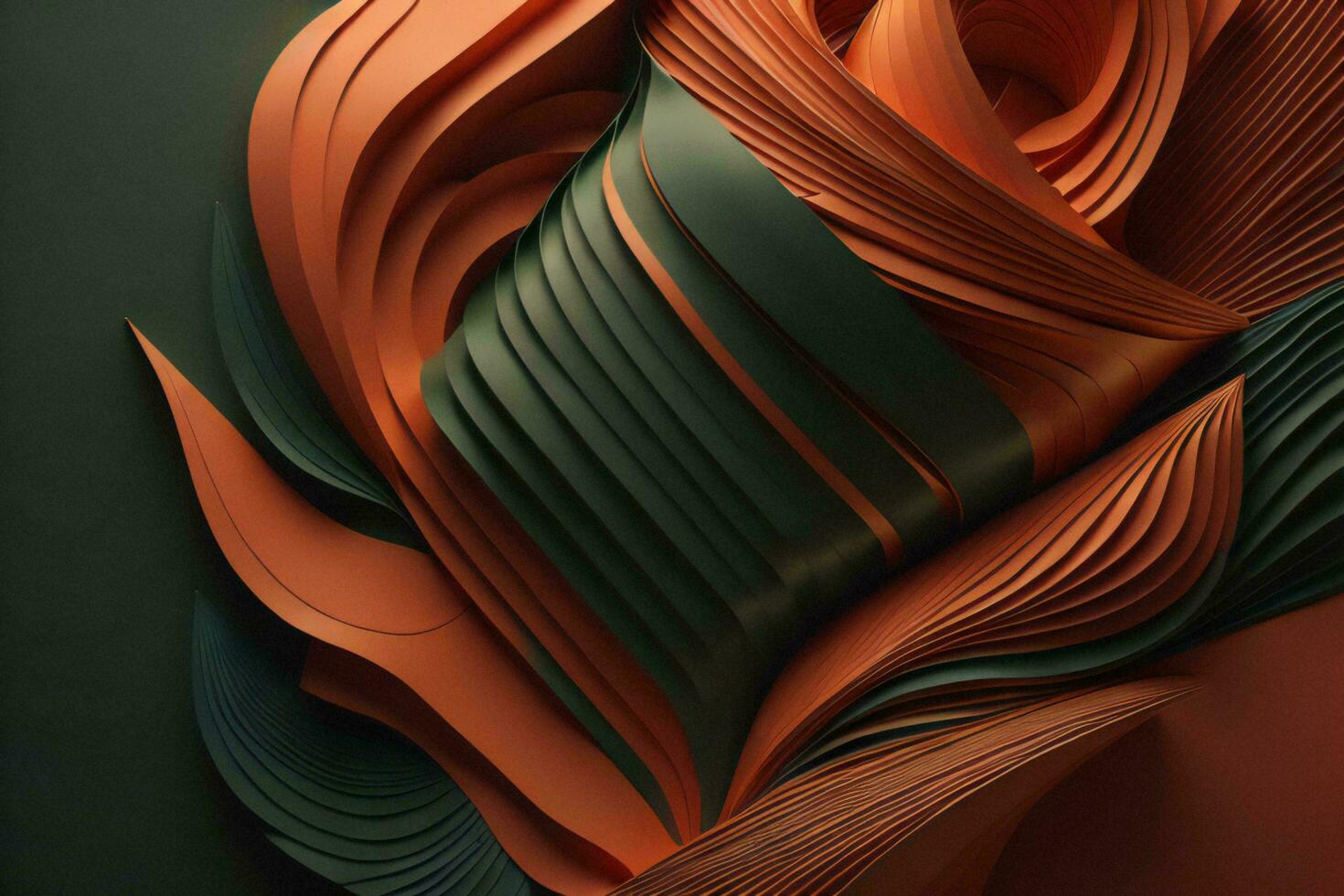 AI generated Abstract curved sheets of paper. Futuristic background. generative ai photo