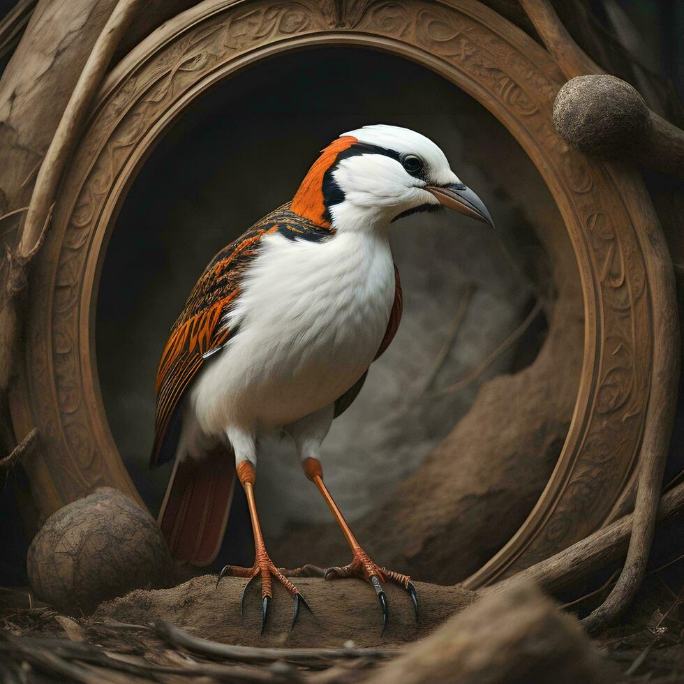 AI generated Red-crested laughingthrush, Lophophanes cristatus. generative ai photo