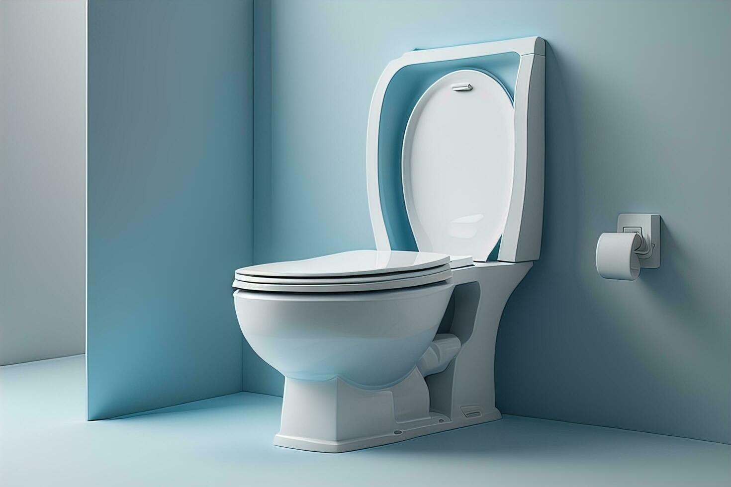 AI generated toilet bowl in modern bathroom. ai generative photo