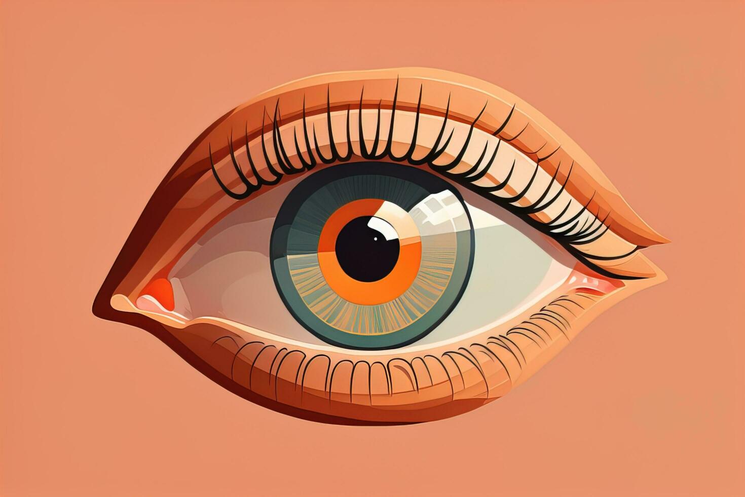 ai generado vector ilustración de un hermosa mujer ojo. ai generativo foto